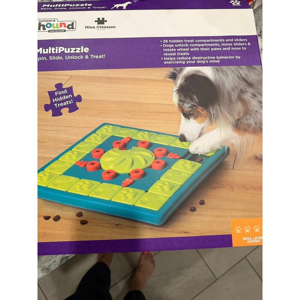 Outward Hound Blue Multipuzzle Dog Toy, Large